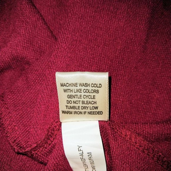 Self Esteem Womens Top Size Small Burgundy Cold Shoulder Ruffle Long Sle… - Picture 6 of 7